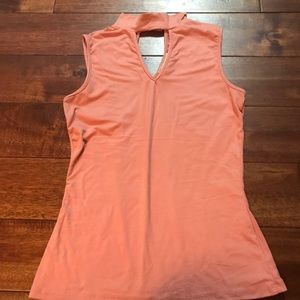 Pink top with chocked attached